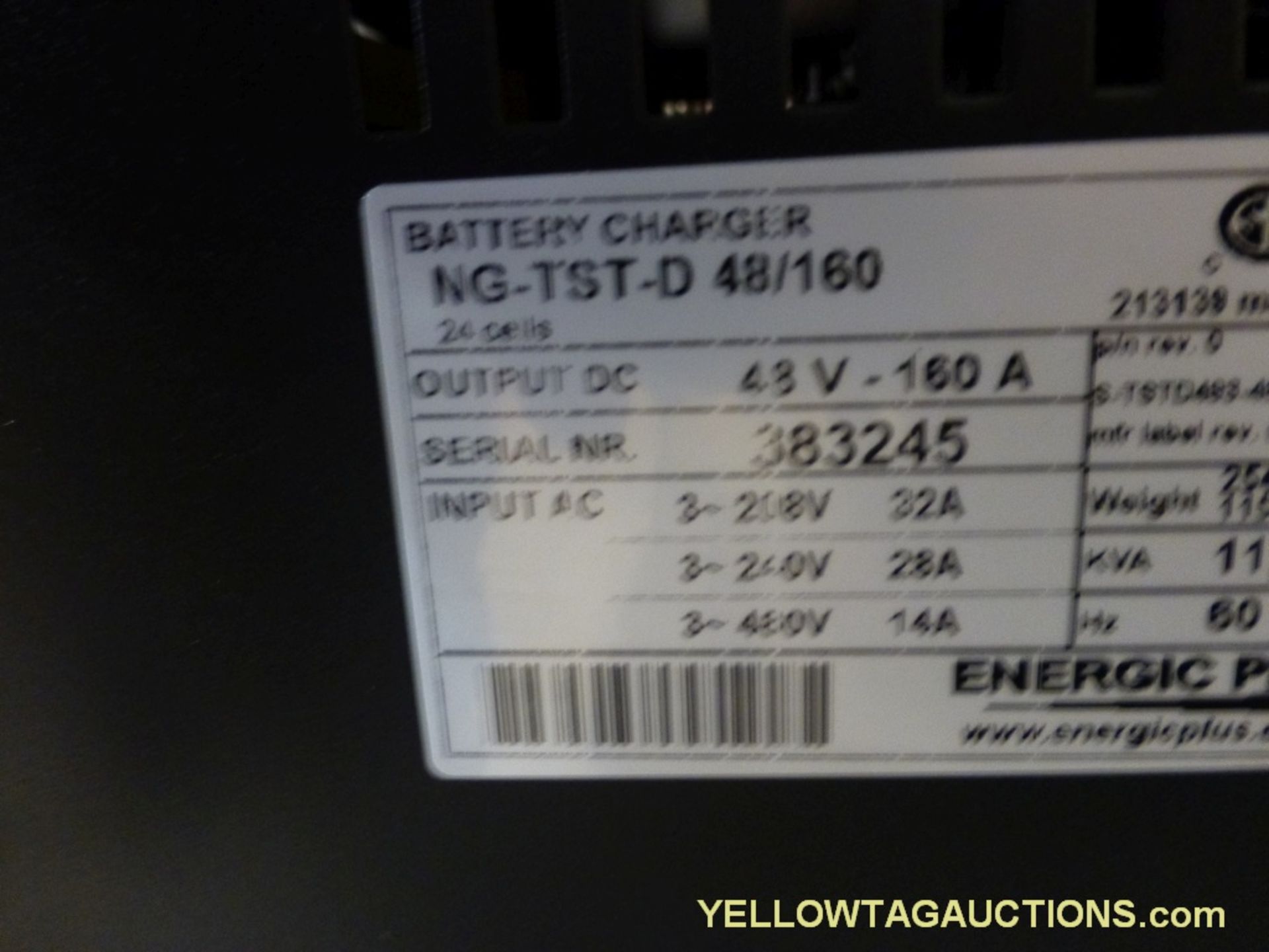 Energy Plus Battery Charger | Model No. 213139; Model: RLC; Part No. NG-TST-D 481160; Serial No. 383 - Image 8 of 9