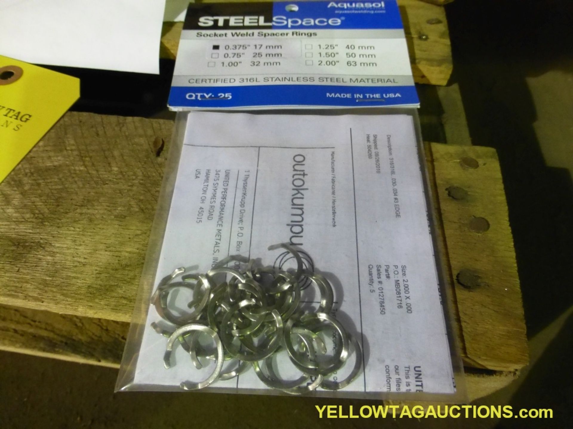 Lot of Assorted Aquasol Steel Space Contraction Rings | 1"; 3/8"; 3/4"; New Surplus - Image 2 of 7