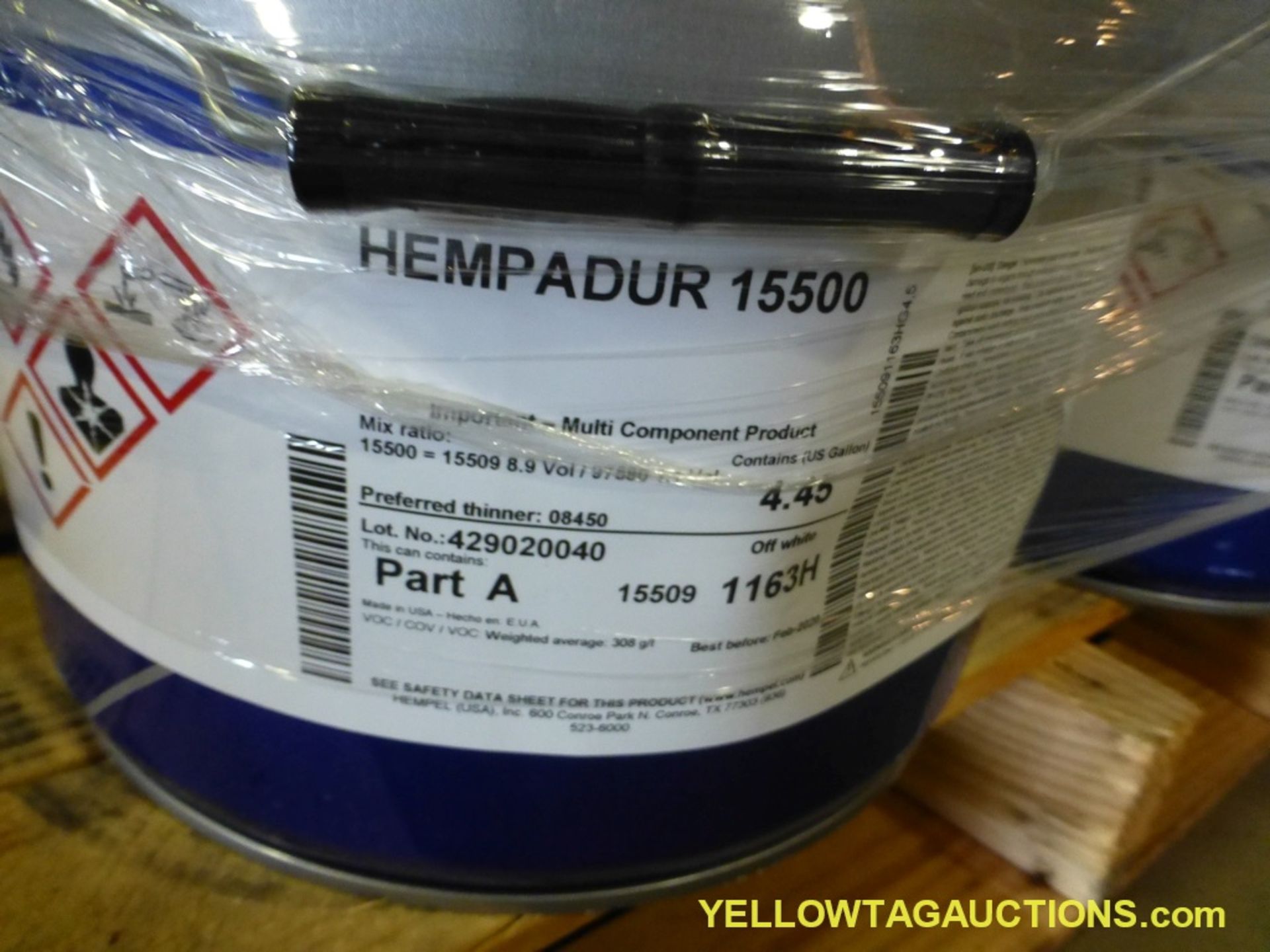 Lot of Approx (14) 5-Gallon Buckets of Hempel Hempadur 1500 Paint | Model No. 11638; Off White; New - Image 2 of 2