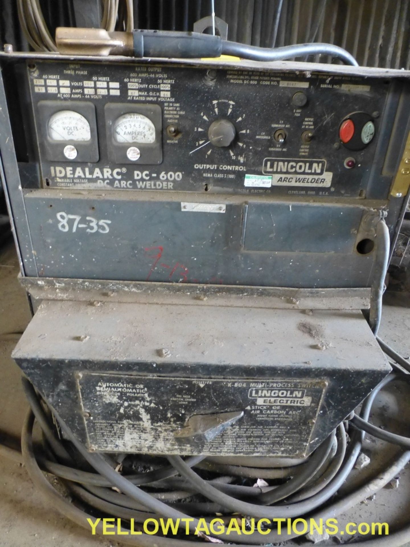 Lot of (2) Lincoln Welding Components | (1) Ideal Arc DC 600 Arc Welder w/Multi Processing Switch; W - Image 3 of 12