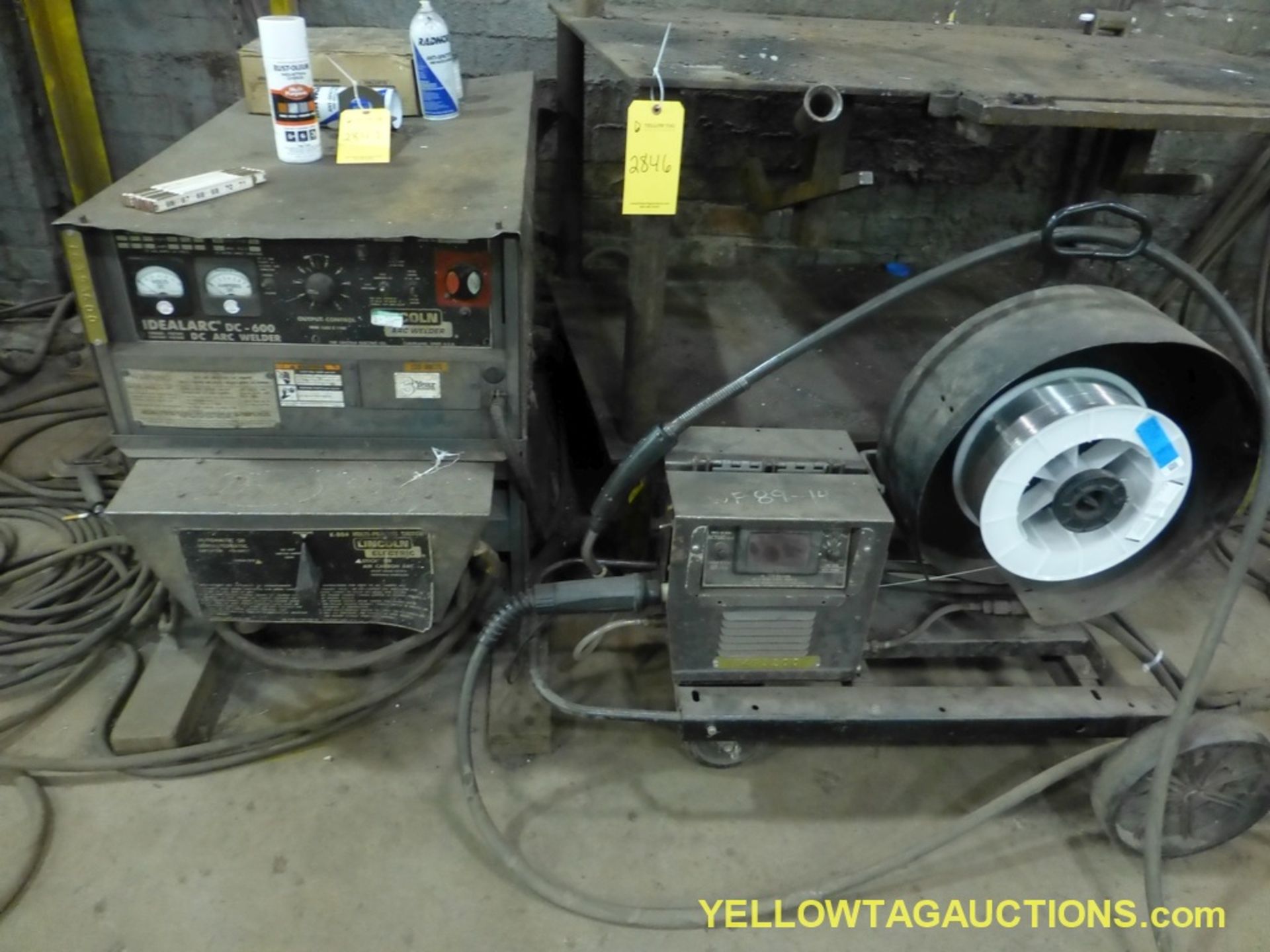Lot of (2) Lincoln Components | (1) Lincoln Arc Ideal Arc DC 500 Welder; (1) Lincoln LN-9 Wire Feede