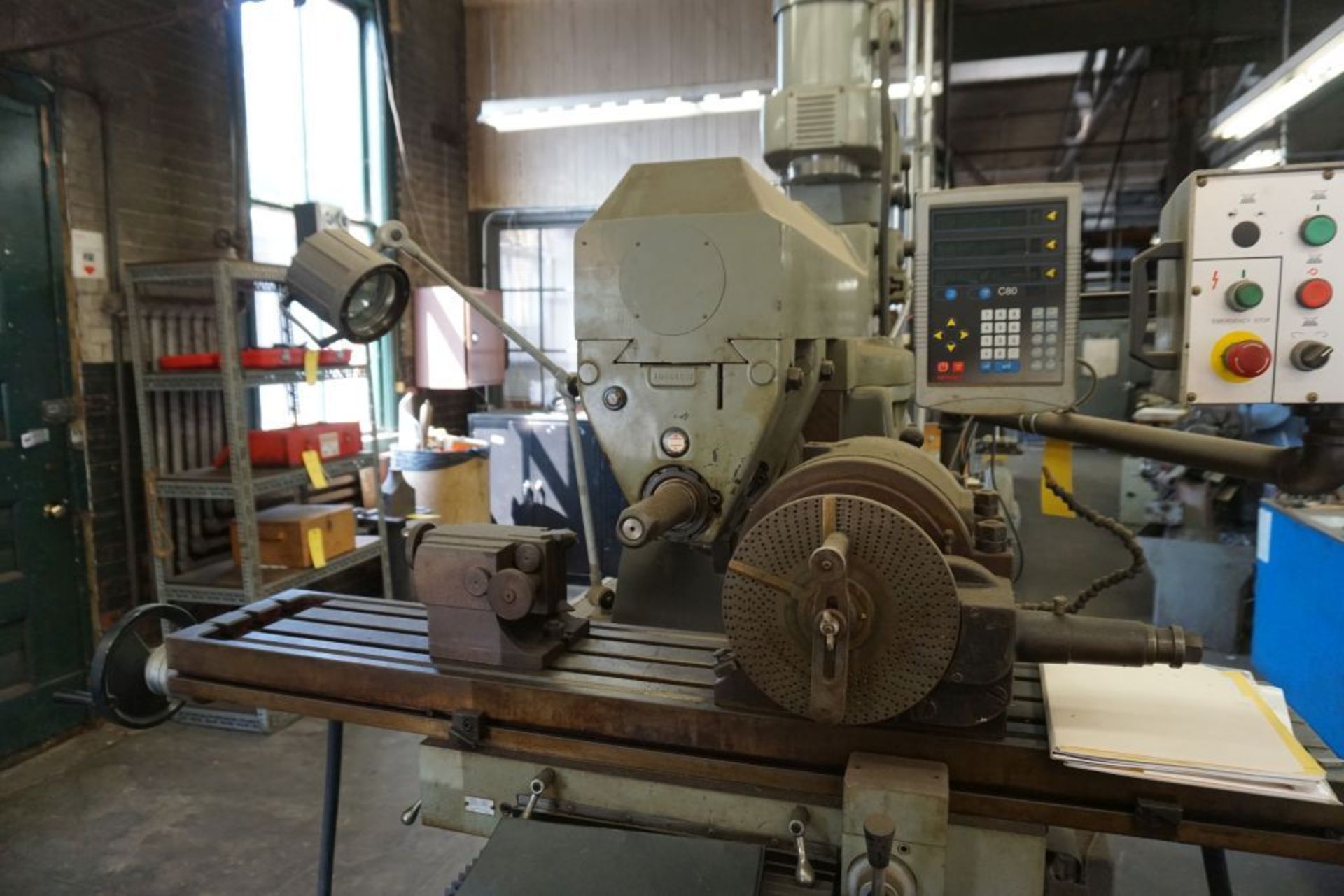 Sharp Horizontal Mill w/Vertical Head|Model No. VH25; 10" x 56" Table; Newall DRC; Dividing Head; - Image 14 of 26