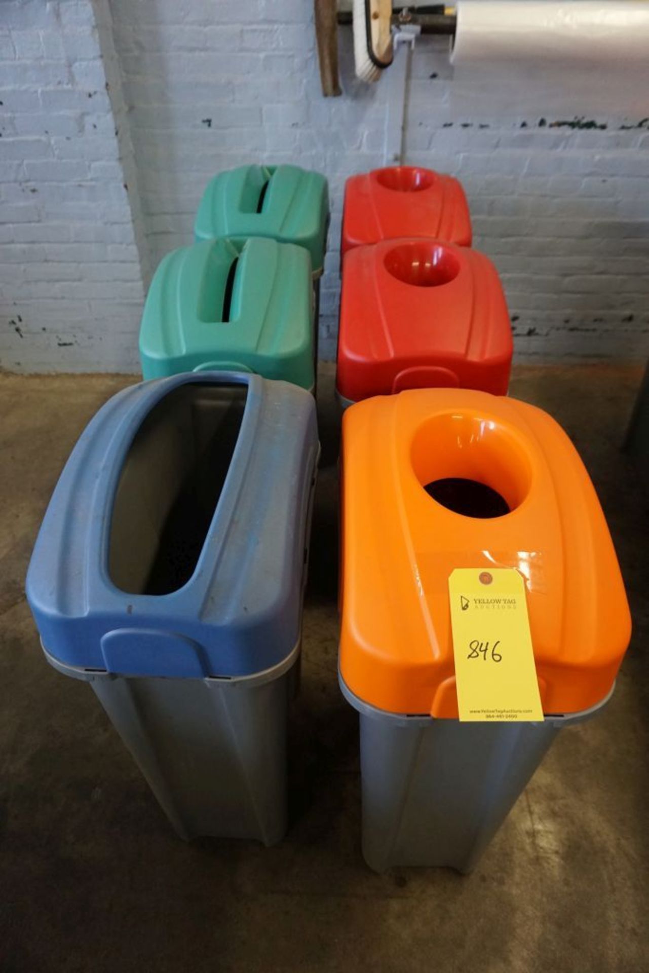 Lot of (6) Recycling/Waste Bins|Lot Tag: 846