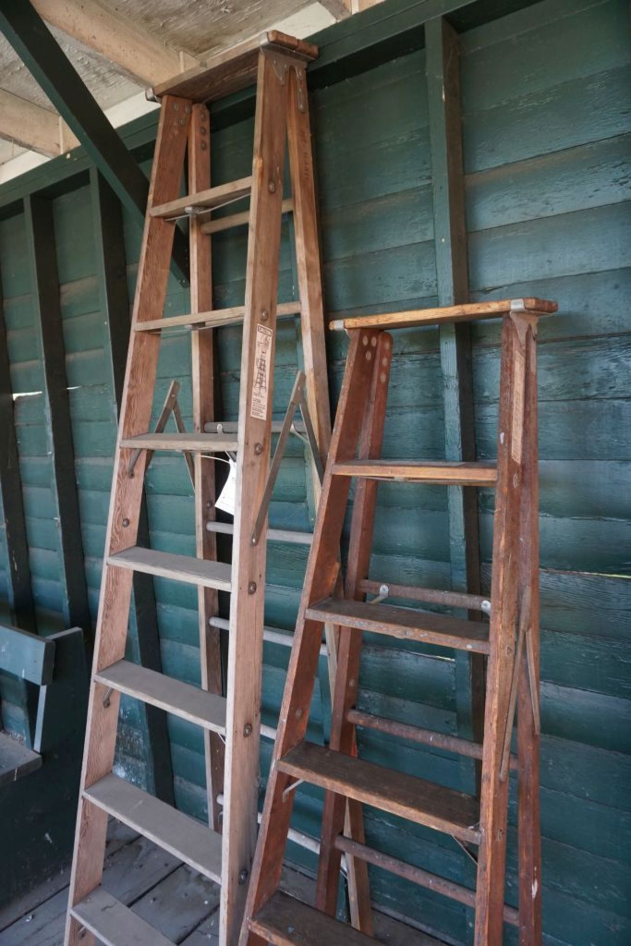 Lot of (2) Wood A-Frame Ladders|Lot Tag: 753 - Image 3 of 3