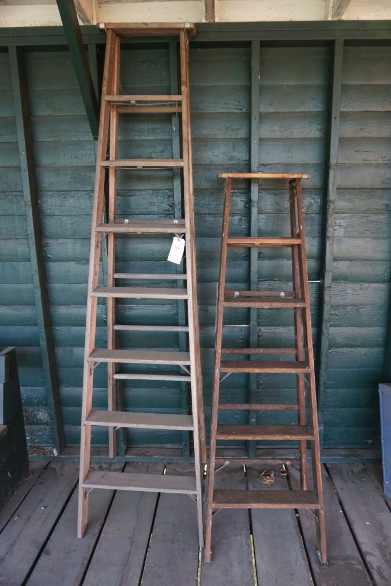 Lot of (2) Wood A-Frame Ladders|Lot Tag: 753