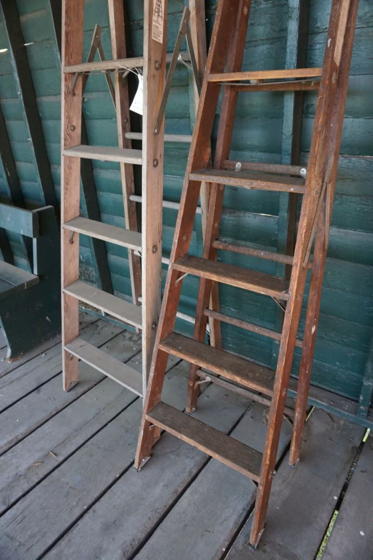 Lot of (2) Wood A-Frame Ladders|Lot Tag: 753 - Image 2 of 3