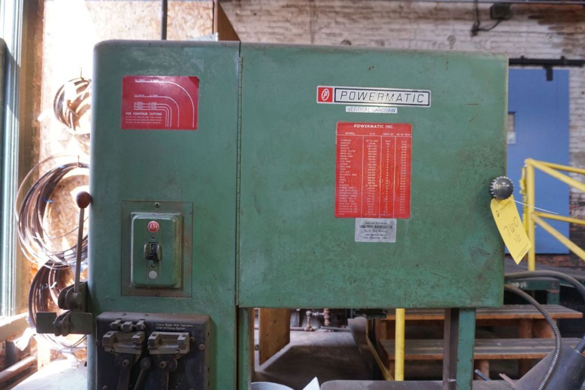 Powermatic 20" Vertical Bandsaw|Variable Speed; Blade Welder; 3PH|Lot Tag: 760 - Image 5 of 17