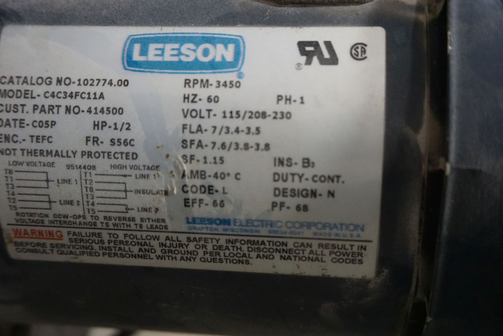 Conoline Sandblaster w/Leeson 1/2 HP Motor|Max Pressures 120PSI; Minimum Pressure 5PSI - Image 13 of 19
