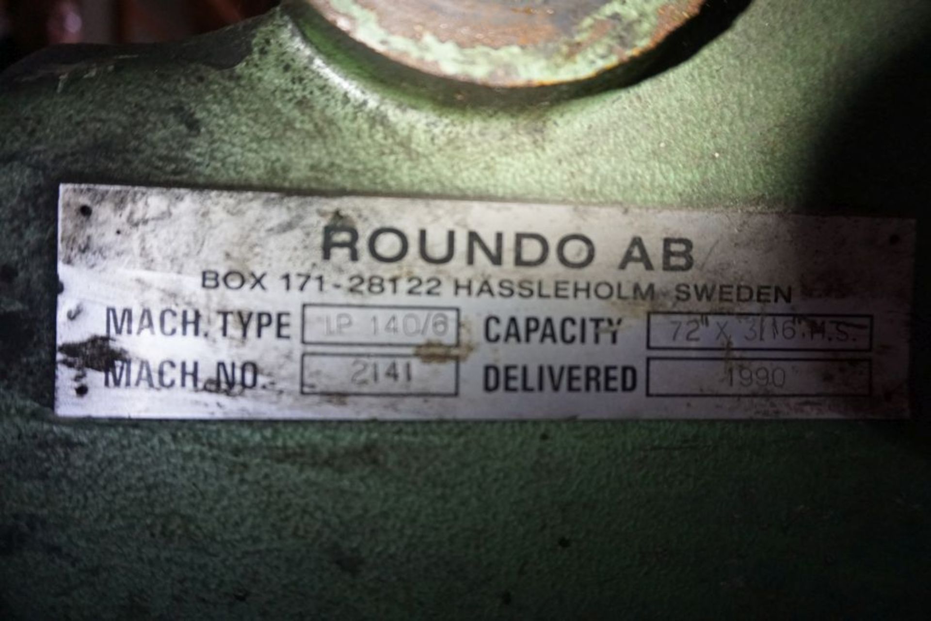 1990 Roundo AB 72" Plate Roll|Mach Type 1P 140/6; S/N: 2141; Capacity: 72" x 3/16" - Image 14 of 17