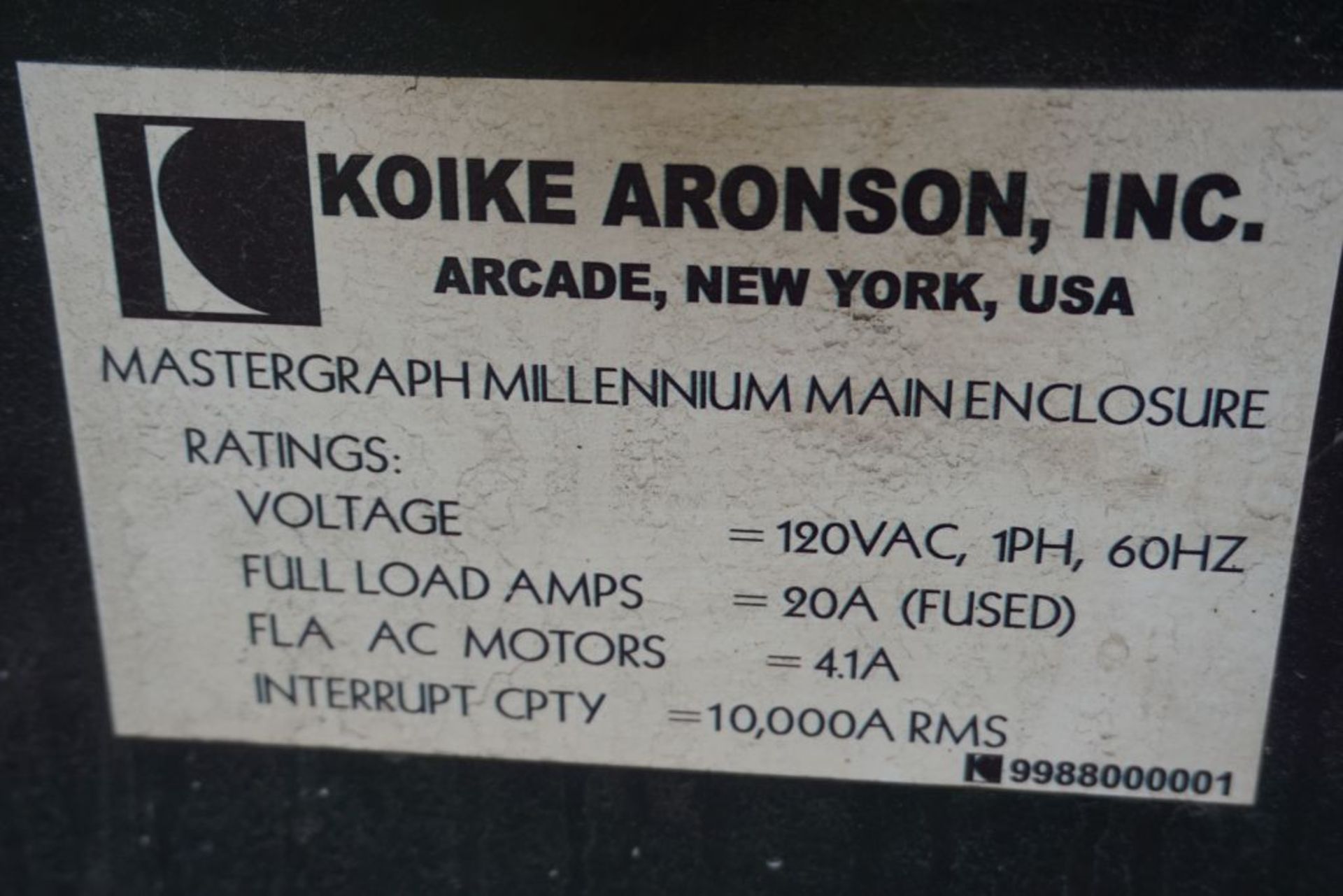 Koike Aronson Mastergraph Plasma Cutter|Includes:; Voyager Hypotherm Automation Monitor; - Bild 28 aus 50