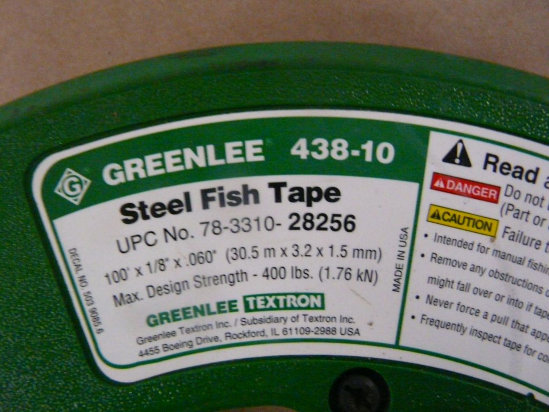 Greenlee Steel Fish Tape|Part No. 438-10 - Image 2 of 2