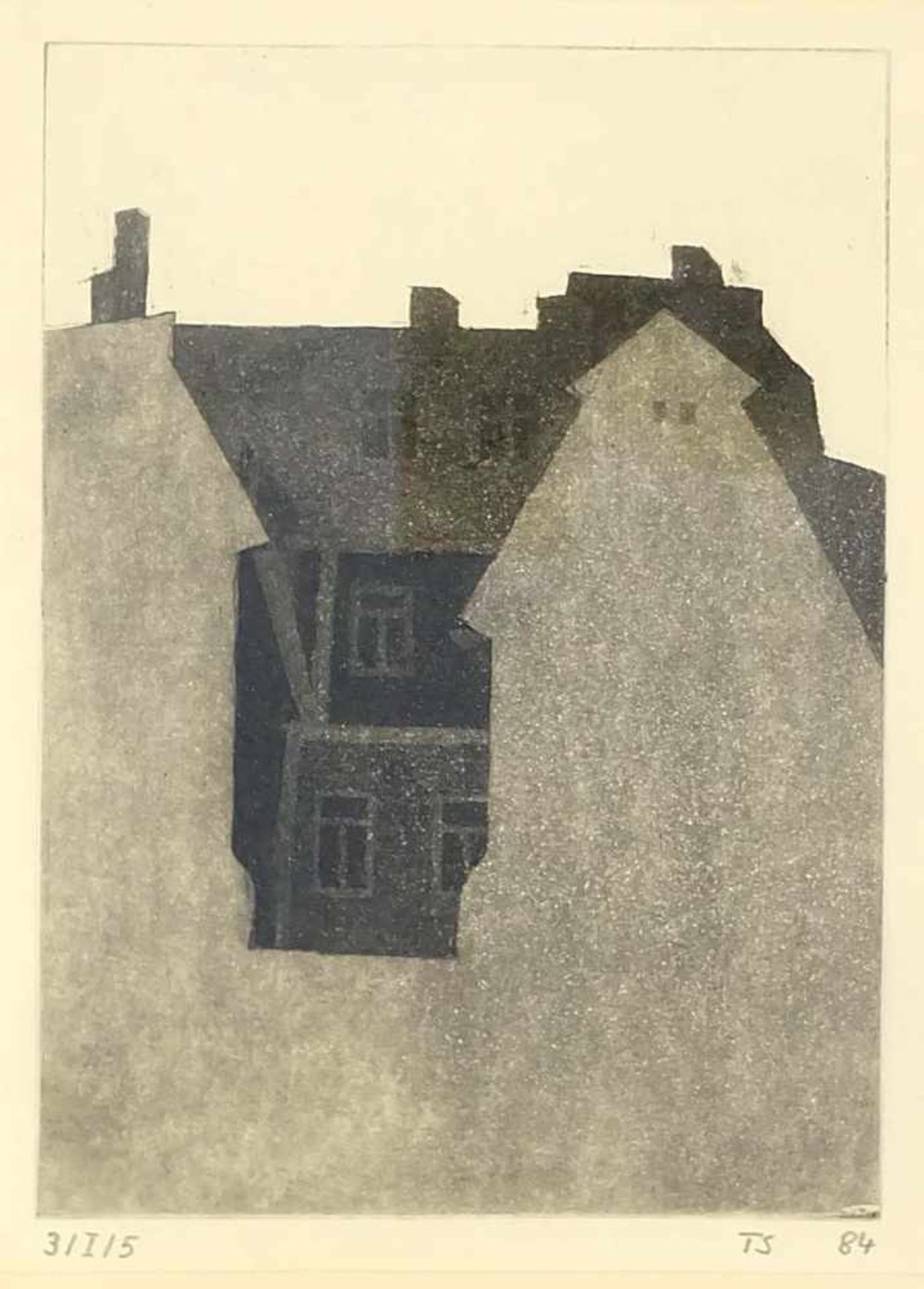 SCHOENBERG, Thomas, 20. Jh., Zwei Radierungen, Landschaft und Häusergruppe, links unten numm 9/II/10 - Image 2 of 3