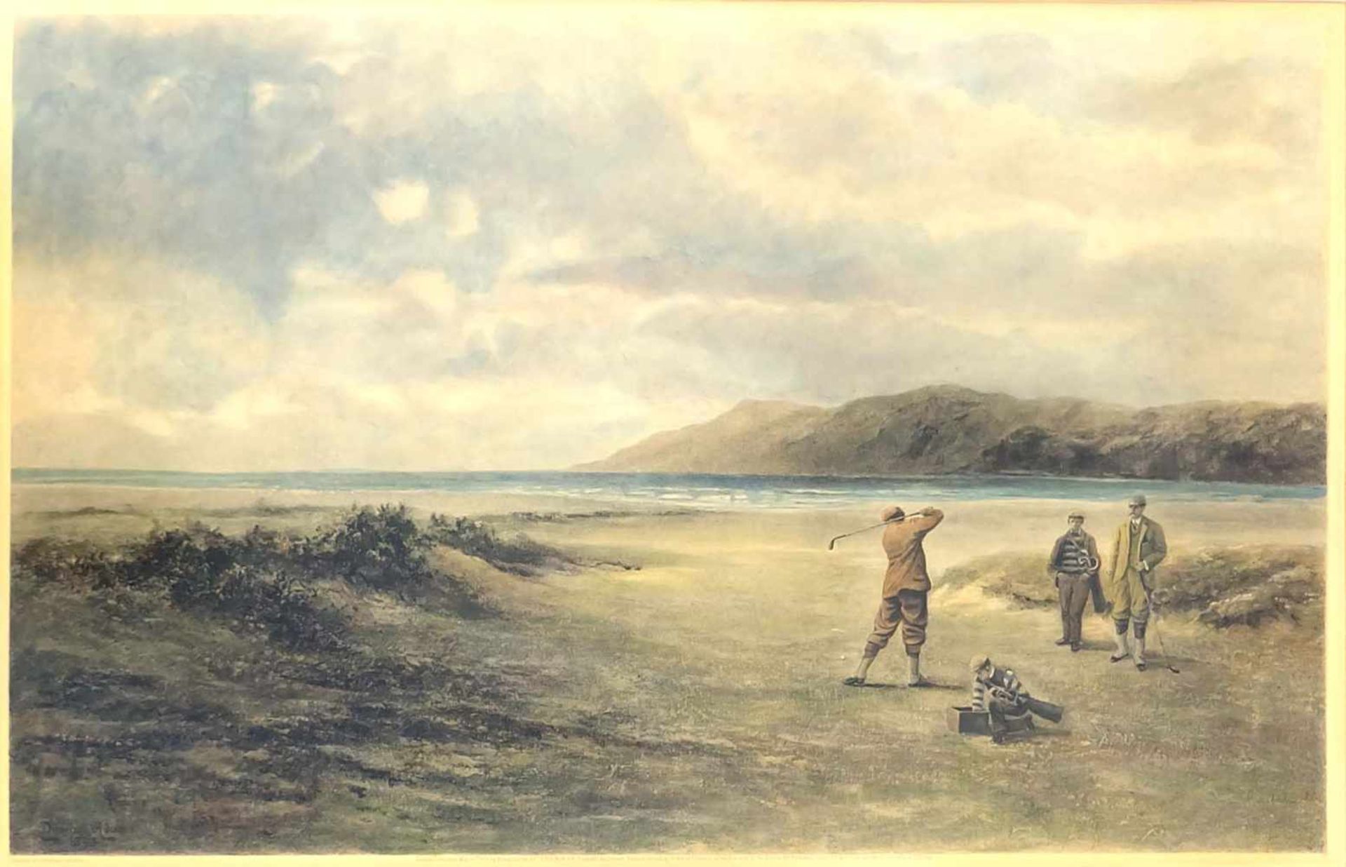 ADAMS, Douglas (*1853 †1920), Paar Lichtdrucke, Golfszenen, rechts unten drucksign, 39 x 62 cm, - Bild 3 aus 3