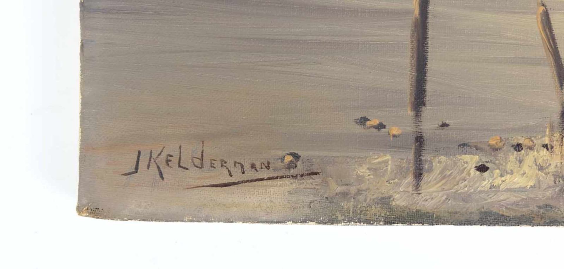 KELDERMAN, Jan (*1914 Edam †1990 Amsterdam), Öl/ Lw., Niederländische Küstenszene, links unten - Bild 2 aus 2