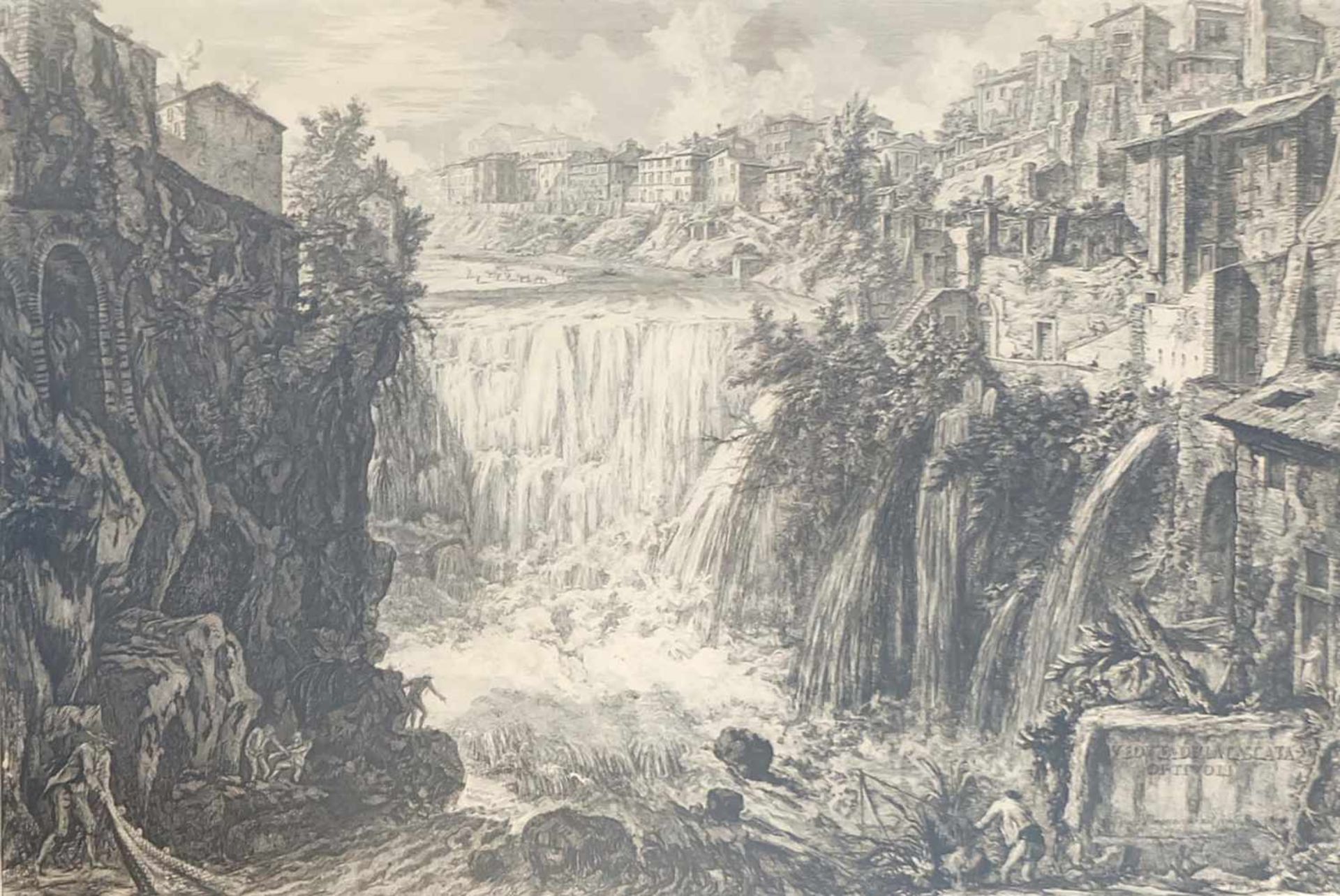 PIRANESI, Giovanni Battista (* 1720 Mogliano Veneto †1778 Rom), Kupferstich, "Veduta della cascata