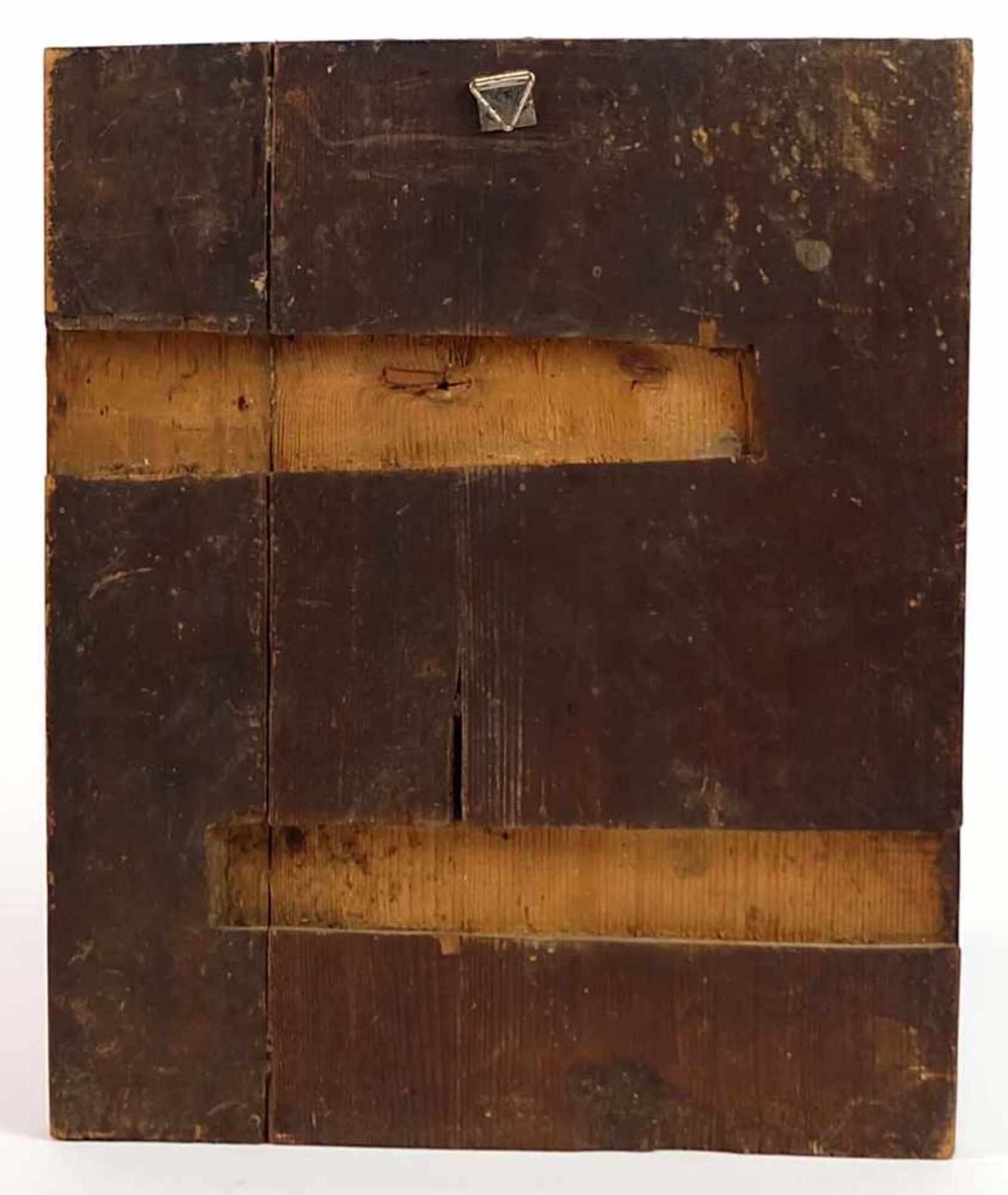 IKONE, Russland, 18. /19. Jh., Christus Pantokrator mit geöffnetem Evangelium, 27 x 23 cm, rest., - Bild 2 aus 2