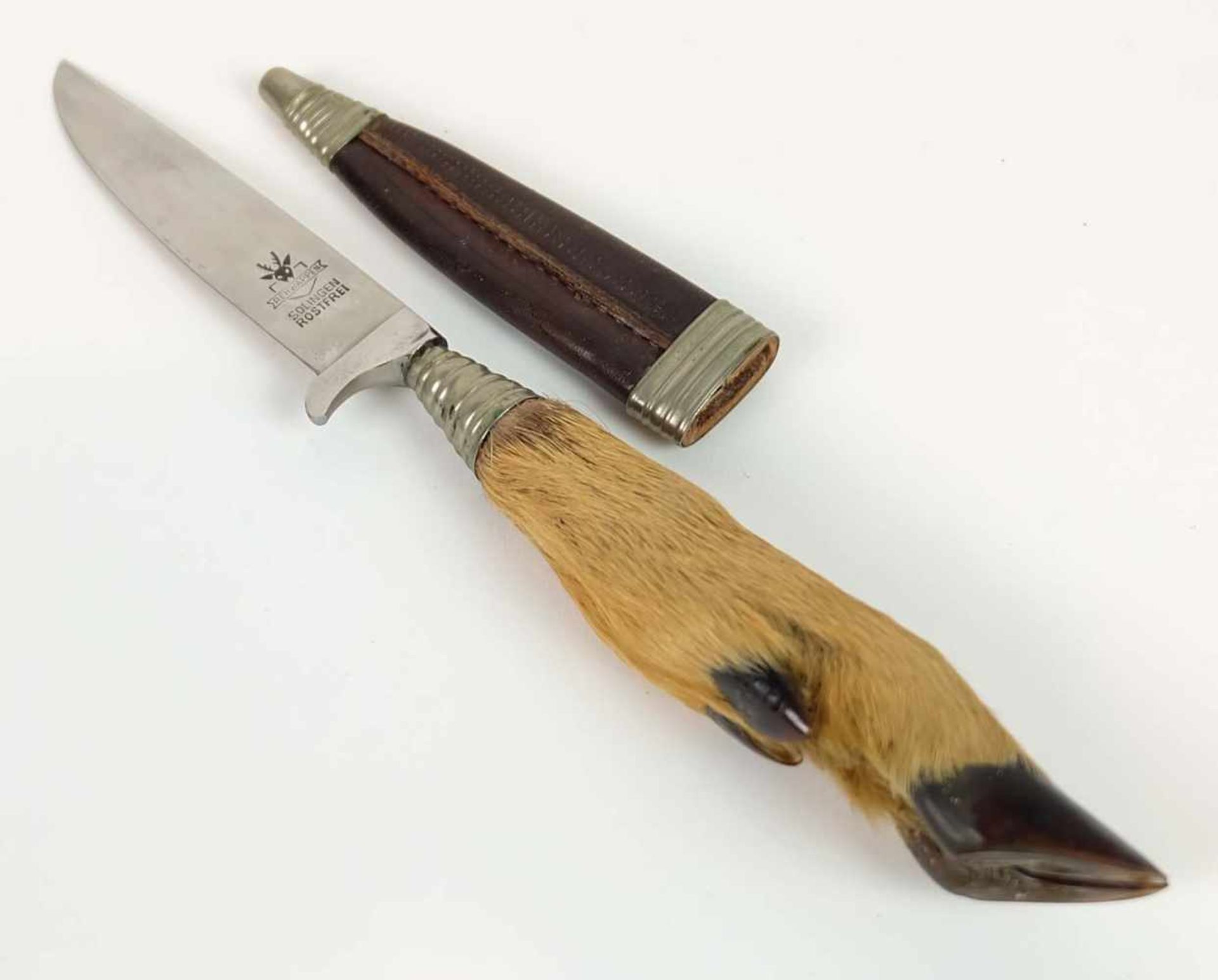 JAGDMESSER, Manufaktur Linder/ Solingen, Modell Rehbein, Klinge rostfreier Edelstahl, - Bild 2 aus 2