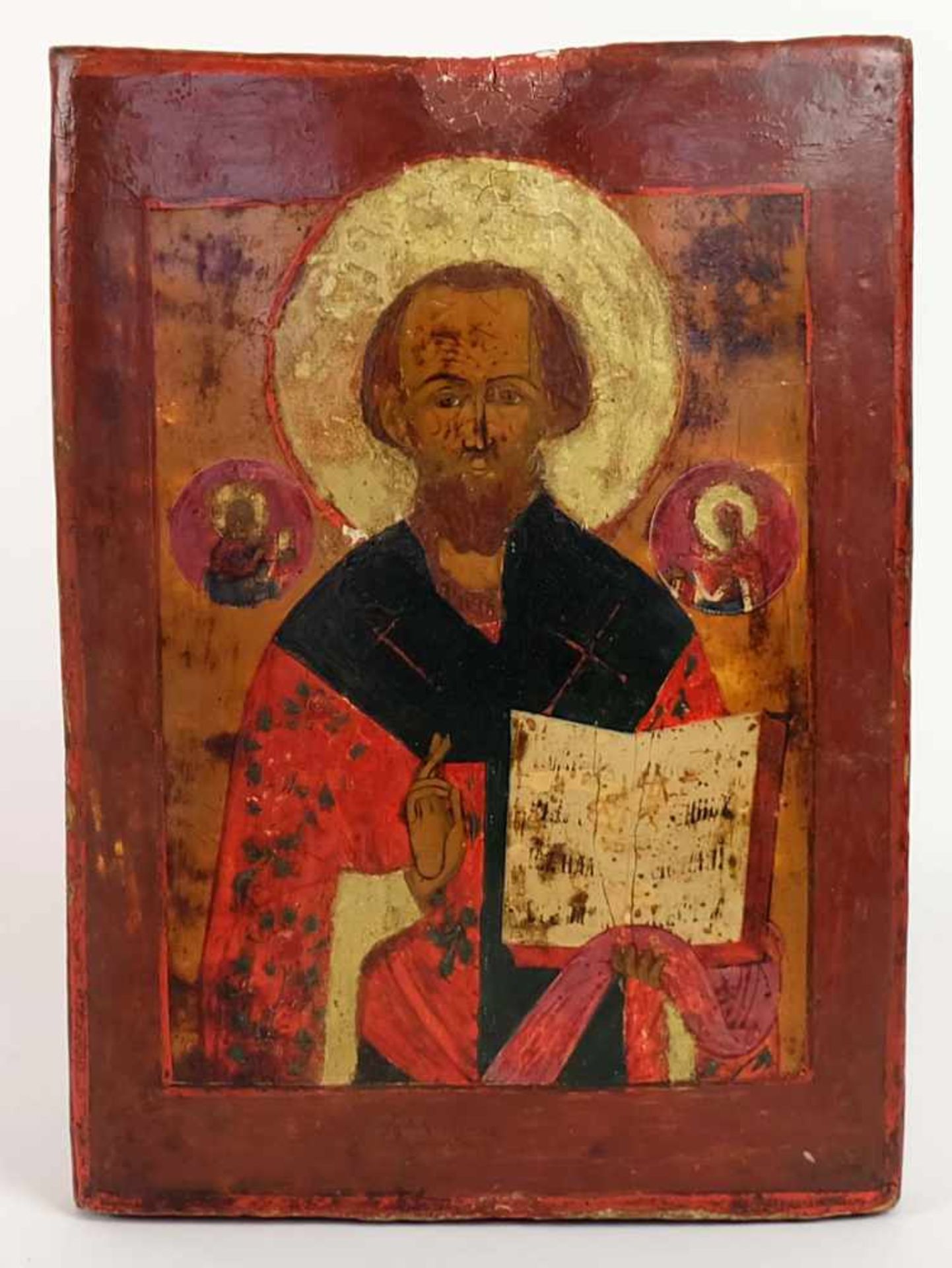 IKONE, Russland, 18. Jh oder früher (?), Heiliger Nikolaus, 28 x 20,5 cm, restauriert