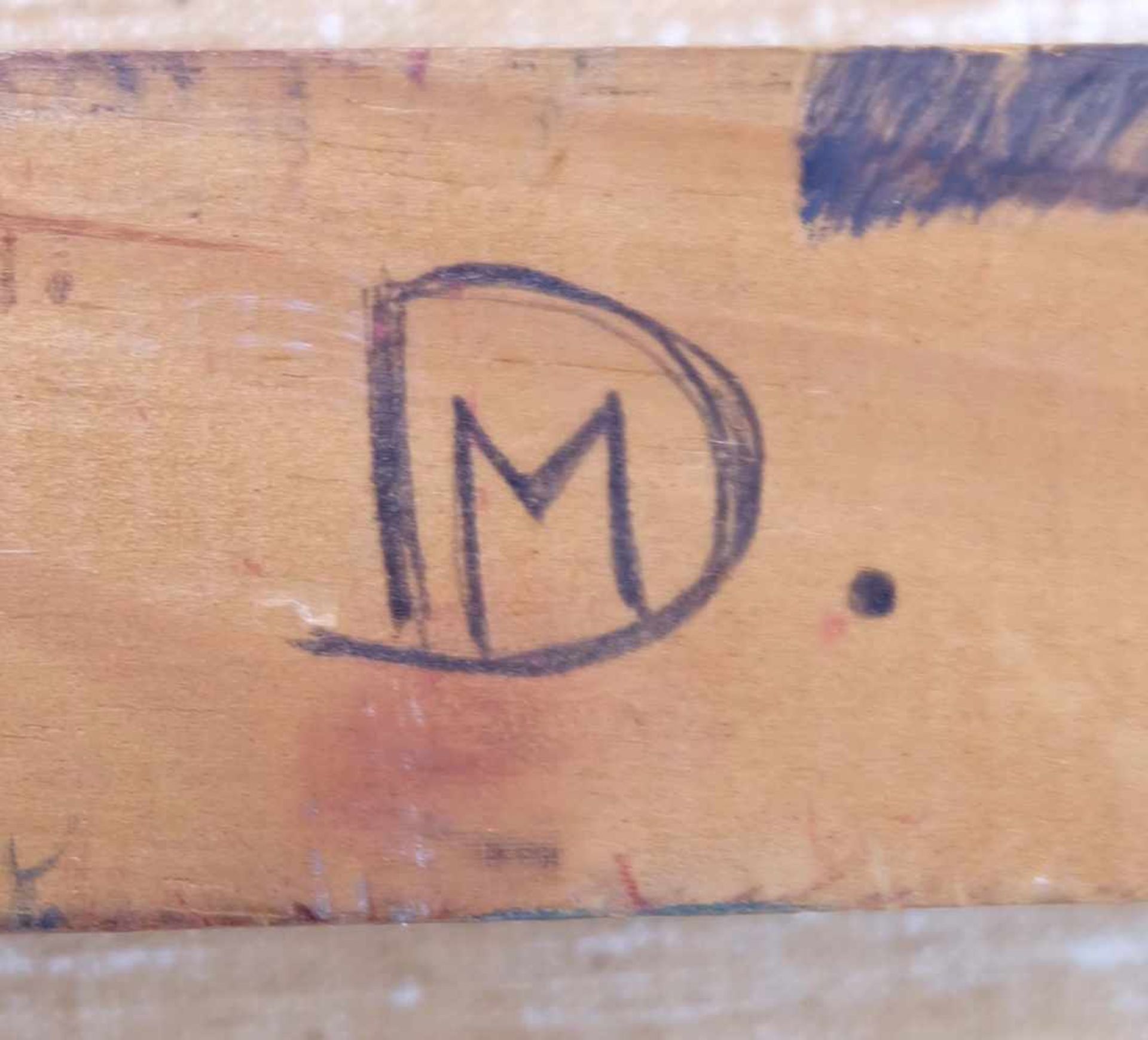 MONOGRAMMIST DM, Französische Schule, Mitte 20. Jh., Öl/ Lw., Segelboote im Hafen, verso auf - Bild 2 aus 2