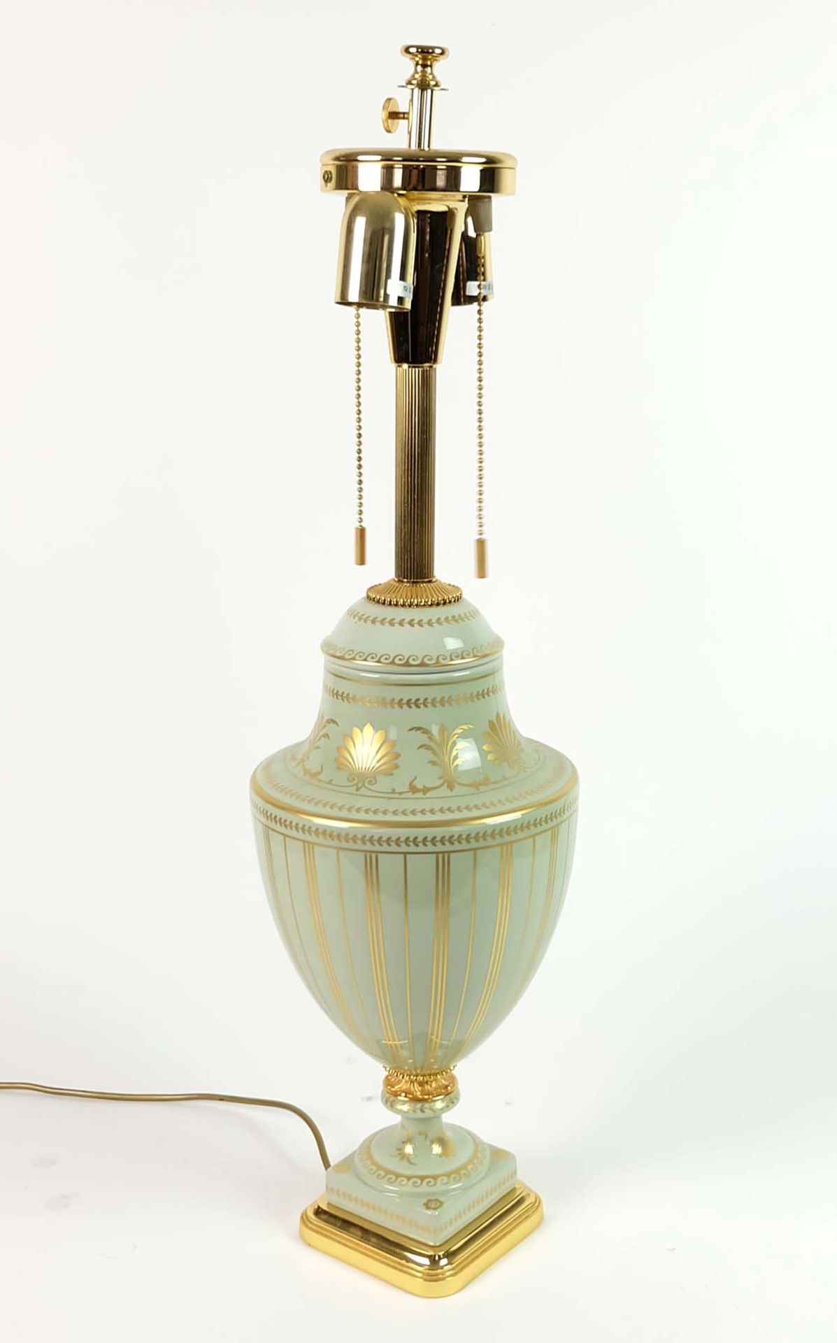 LAMPENFUß, Herst. Mangani/ Florenz, Klassizismus Stil, Porzellan/ goldfarbenes Metall,