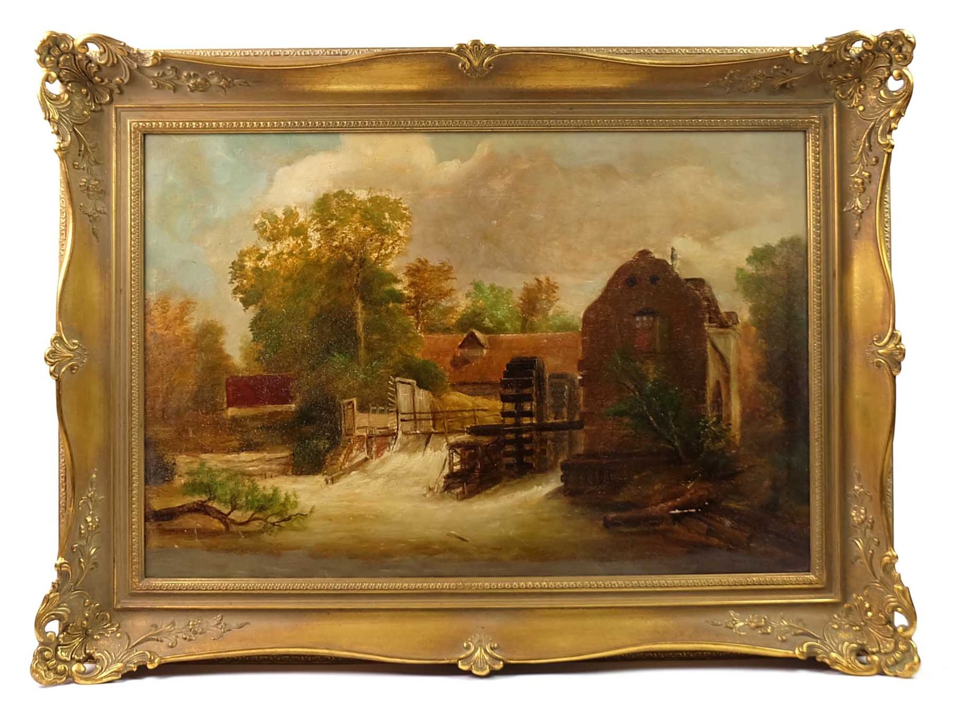 KERNEKAMP, Friedrich Wilhelm, Öl/ Hartfaserplatte, "Westfälische Mühle", nach A. Achenbach