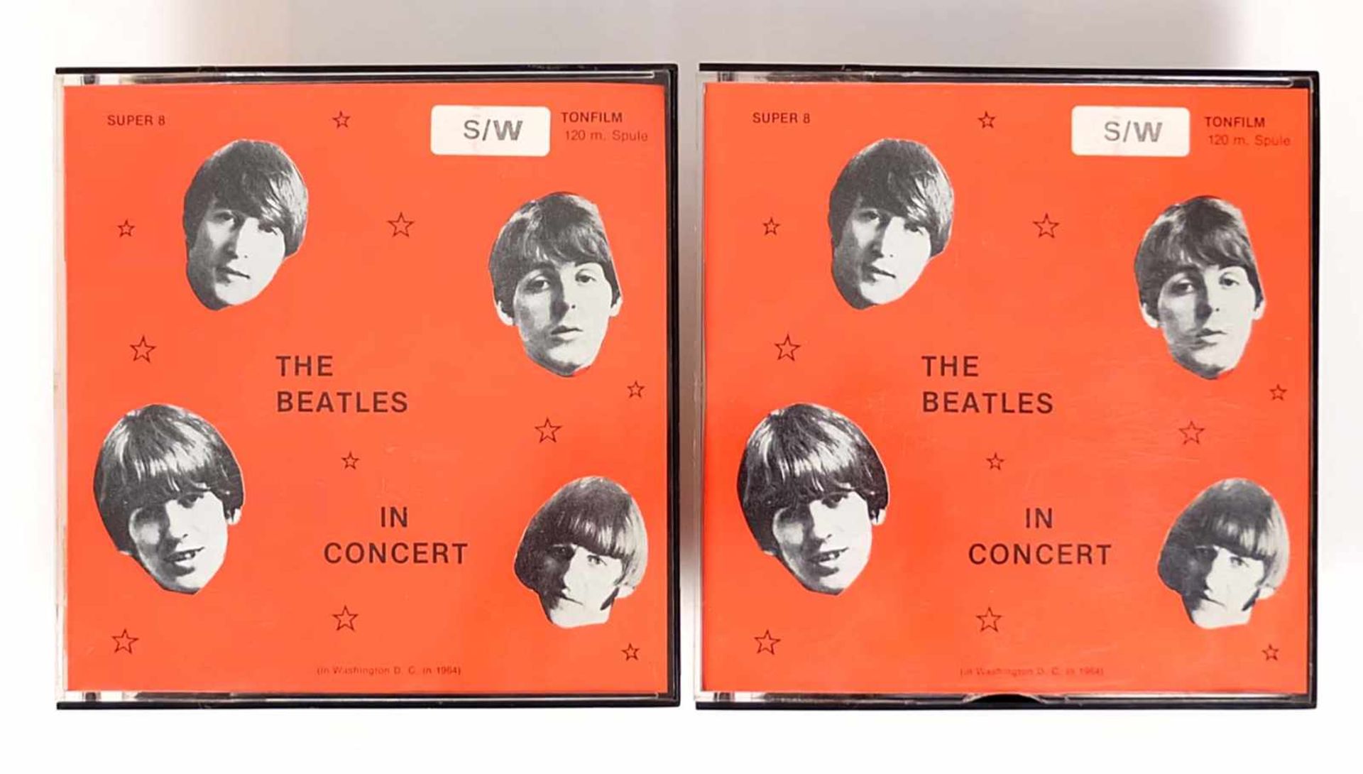 PAAR KLEINBILDFILME, Super 8, The Beatles in Concert/ Washington DC 1964, Teil 1 + 2, s/w,