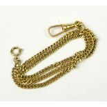 TASCHENUHRENKETTE, feine Glieder, Karabiner bzw Ringfeder, L. 33 cm, ca 9,25 585er Gold, Beschau