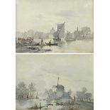 ABELS, Jacobus Theodorus (*1803 Amsterdam †1866 Abcoude), Wasserfarben/ Papier, Paar Landschaften,