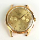 CHRONOGRAPH, Hersteller Olympic, 17 Jewels, Kronenaufzug, Goldzeiger, arabische Indices, dezntrale