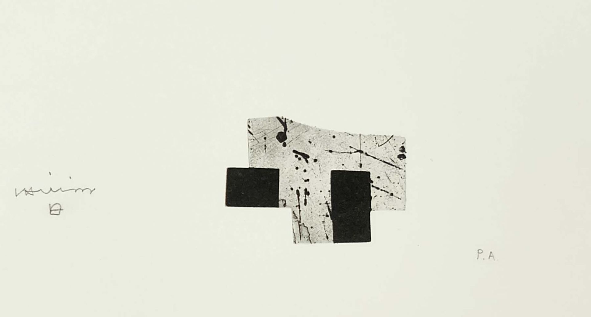 CHILLIDA, Eduardo (*1924 San Sebastián †2002 ebd), Lithografie, Abstrakte Komposition, seitlich