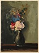 VLAMINCK, Maurice, "Les roses pompon", Farbholzstich/Bütten, 37 x 27, aus Les heures claires, um