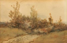 RAUPP, Karl (1837-1918), "Landschaft", Aquarell/Papier, 7 x 11 (Passepartoutausschnitt),