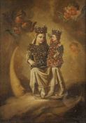 SAKRALMALER UM 1700, "Mondsichelmadonna mit Kind", Öl/Lwd., 64 x 44,5, doubliert, min.besch., R.