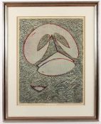 ERNST, Max, "Masque", Original-Farblithografie, 48,5 x 37, handsigniert, etwas gebräunt, 1975, R.