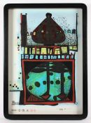 HUNDERTWASSER, Friedensreich, "Homo humus come va", Farbserigrafie mit Metallfolienprägungen, 68 x