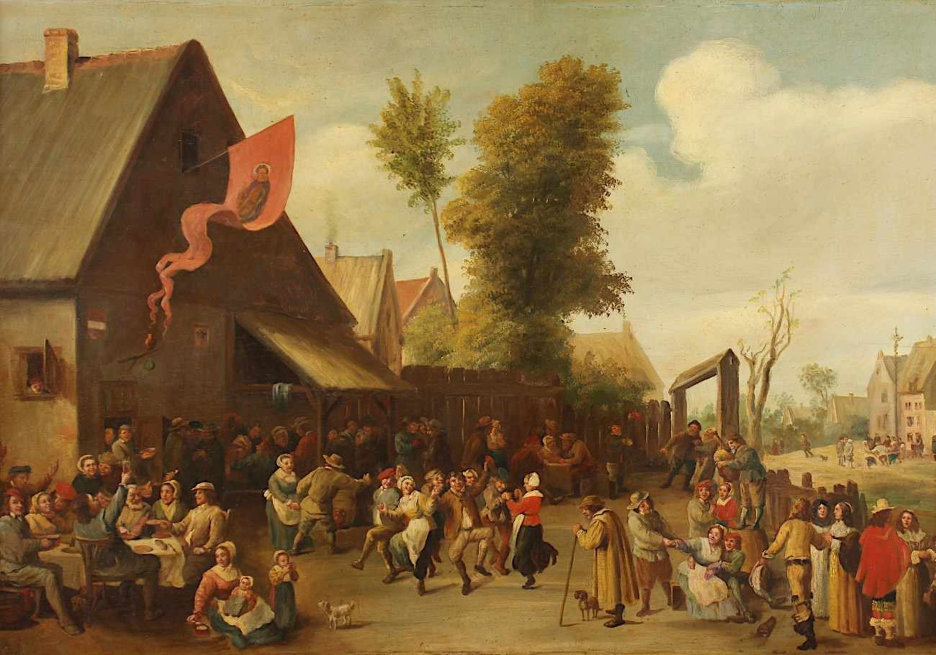 BREUGHEL, Pieter d.J. (1564-1636), in der Art des, A.20.Jh., "Sankt Georgs Kirmes", Öl/Holz, 69 x - Bild 2 aus 4