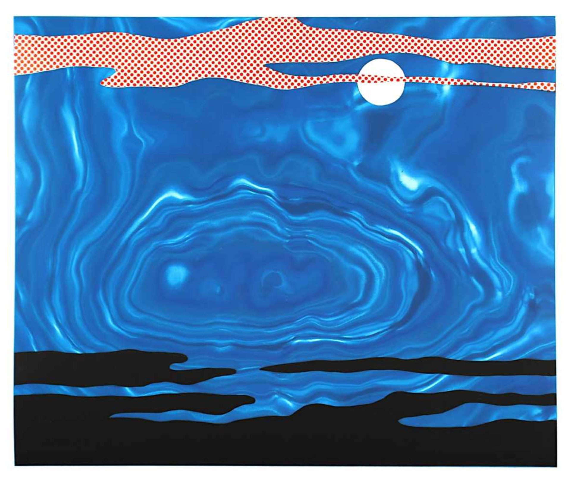 LICHTENSTEIN, Roy, "Moonscape", Farbserigrafie auf Rowlux, 50,5 x 60,8, verso nummeriert 160/200 und