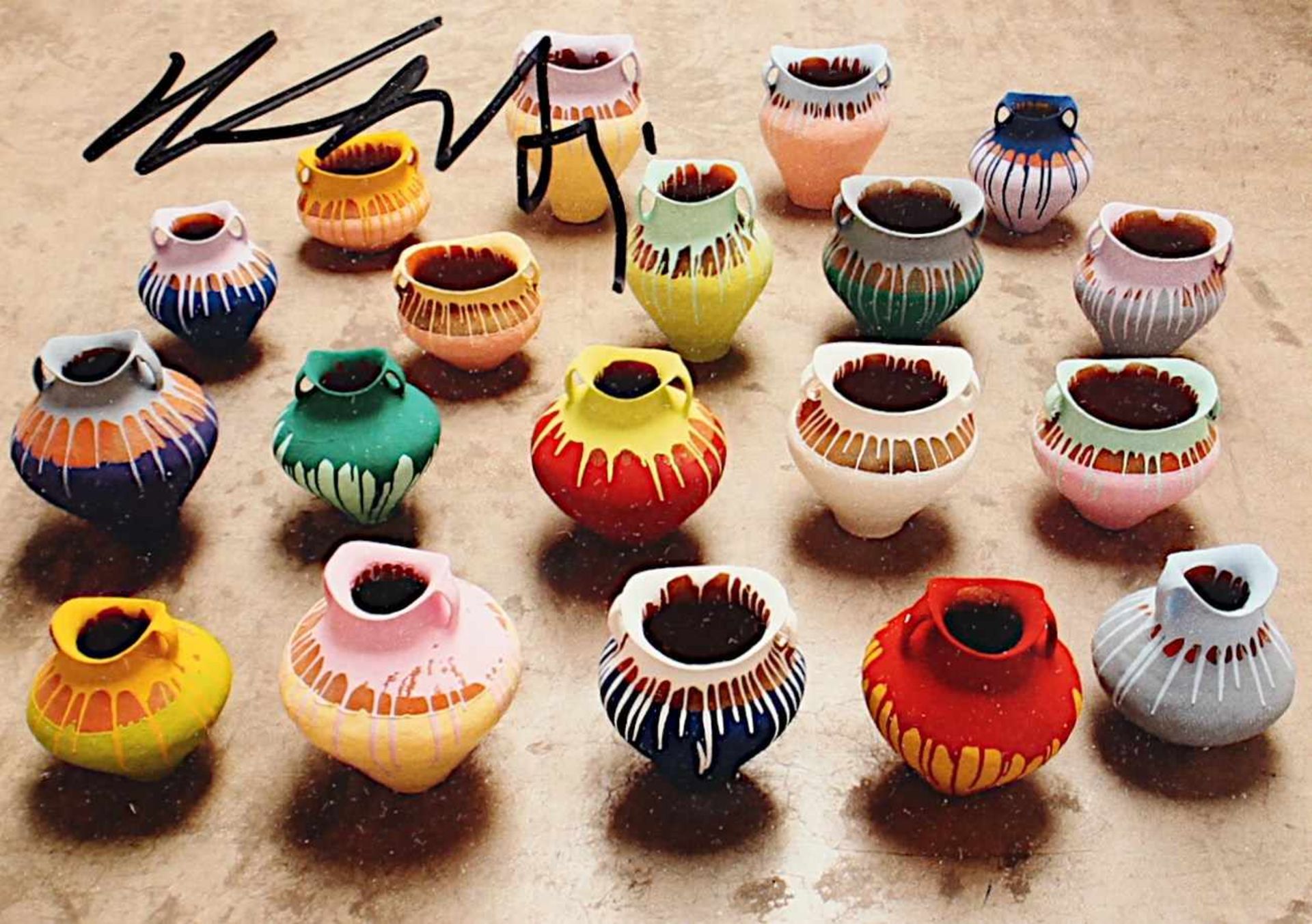 AI WEIWEI, "Colored vases", Multiple (Farboffset, Kunstpostkarte), 10,5 x 15, handsigniert, R.
