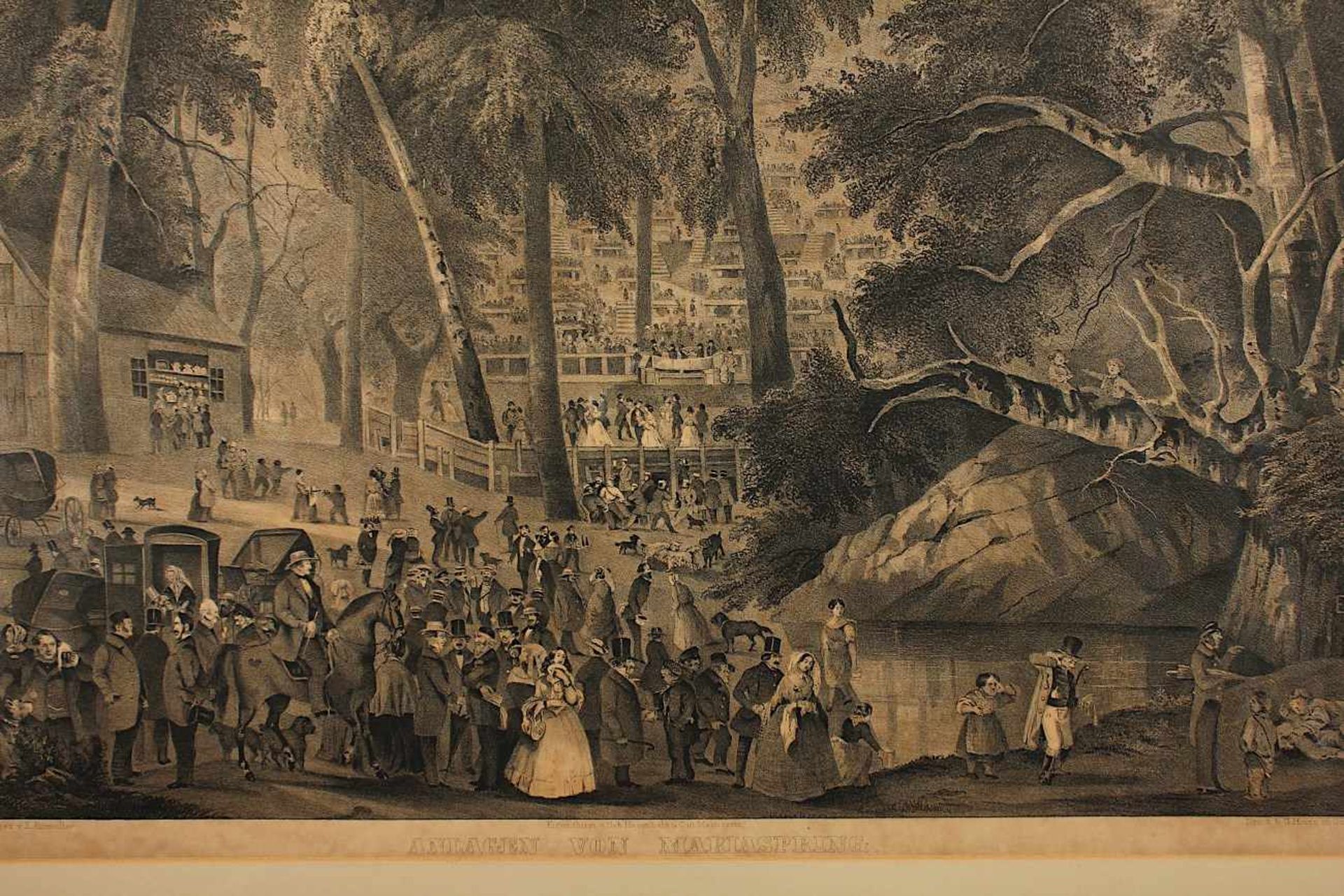 STUDENTENBLATT GÖTTINGEN, "Anlagen von Mariaspring", Lithografie, 45 x 57, Druck von G.Honig, nach - Bild 2 aus 2