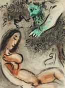 CHAGALL, Marc, "Eva wird von Gott verdammt", Original-Farblithografie, 35,5 x 26, aus Verve, 1960,