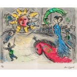 CHAGALL, Marc, "Soleil et cheval rouge", Original-Farblithografie, 42 x 31, 1979, WV Mourlot 945,