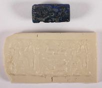 ANTIKES ROLLSIEGEL, Lapislazuli, L 2, NEU-BABYLONISCH, ca. 900 v.Chr. (Originalrechnung des