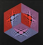 VASARELY, Victor, "Composition", Farbserigrafie, 50 x 42, unten handsigniert, R.