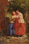 LEWIS, Charles James (1830/36-1892), "Junge Frauen bei der Brieflektüre", Öl/Malkarton, 30 x 21,