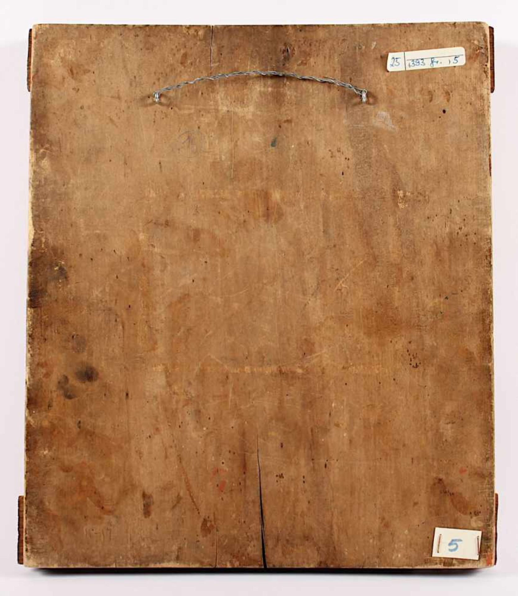 IKONE, "Johannes der Vorläufer", Tempera/Holz, Goldgrund, 34,5 x 29,5, feine Malerei und - Bild 2 aus 2