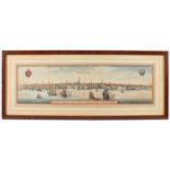 AMSTERDAM, Ansicht, kolorierter Kupferstich, 20,5 x 72,5, von M.MERIAN, um 1640, R.