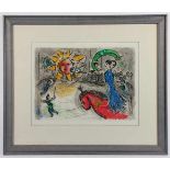 CHAGALL, Marc, "Sonne mit rotem Pferd", Original-Farblithografie, 31 x 42, aus Derrière le miroir,