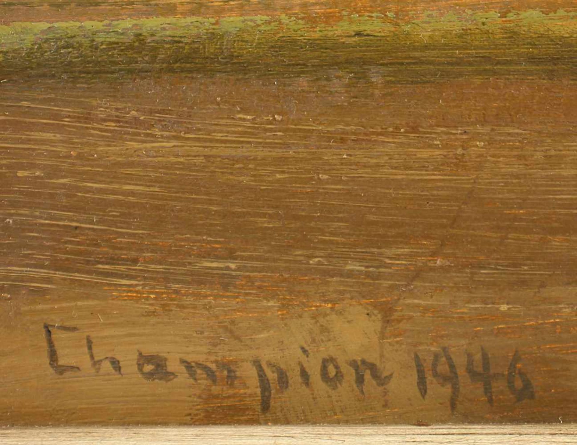 CHAMPION, Theo (1887-1952), "Landschaft", Öl/Platte, 42 x 54, unten links signiert und "1946" - Image 3 of 3