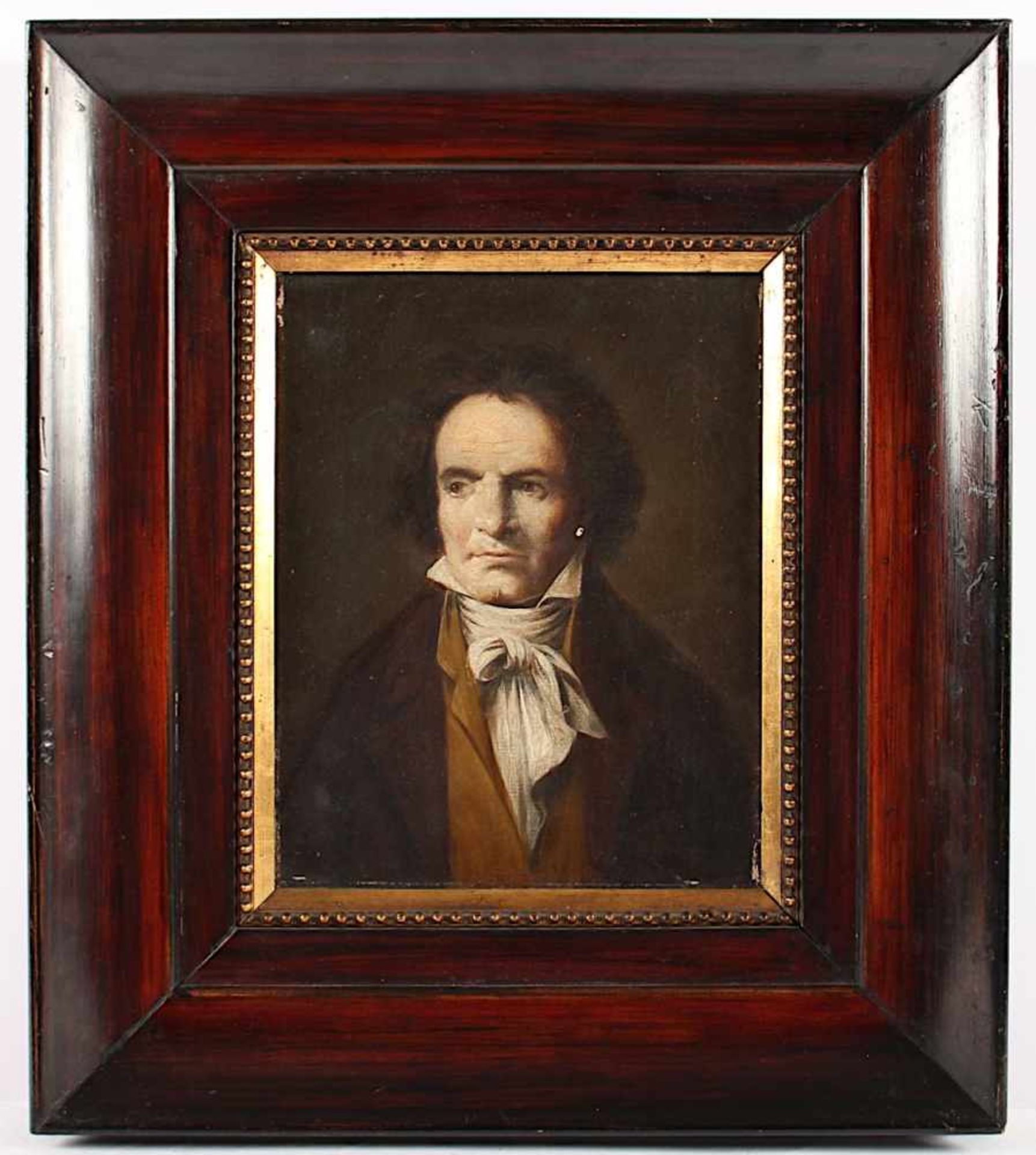 PORTRAITMALER A.20.JH., "Bildnis des Ludwig van Beethoven", Öl/Lwd., 27 x 22, besch., R.