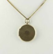 MEDALLION AN KETTE, 585/ooo Gelbgold und vergoldet, L der Kette 42, 6,5g, Medaillon minst.best.,